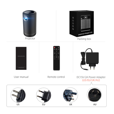 4K Android 9 Projektor LED Bezprzewodowe projektory Mini DLP z trybem głośnika HIFI