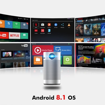 Zewnętrzny inteligentny projektor z systemem Android Bezprzewodowy mini projektor 1080P LED DLP